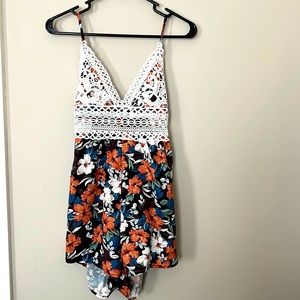 Skinny strap romper